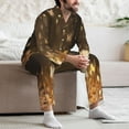 thumbnail image 7 of Sikiie Gold butterfly glitter Print Mens Pajama Set, Soft Warm Long Sleeve Sleepwear, Cozy Button-Down Pjs for Men-Large, 7 of 7