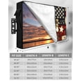 thumbnail image 7 of Outdoor TV Cover 30 to 32 Inch Weatherproof, Farmhouse Primitive Barn Stars Waterproof TV Screen Protector for Outside Decor with Zipper and Pocket 30"L x 19"H&nbsp; , Retro American Flag Blue Red, 7 of 7