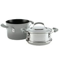 thumbnail image 5 of Rachael Ray Classic Brights Hard Enamel 3 Quart Nonstick Saucepot and Steamer Insert Set with Lid, Sea Salt Gray, 5 of 9