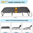 thumbnail image 6 of Jacgood 2 pcs Upgraded Folding Camping Cot for Adults, 28.7in Wide Heavy Duty Folding Portable Bed with Padded for Camping Tent Office Outdoor Travel,Gray, 6 of 8