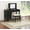 Black+Rubber Wood+Traditional, variant on LHYY Bedroom Vanity Set w Stool Open Up Mirror Storage Space Drawers Rubber wood Ring Pull Handles Black Color Vanity
