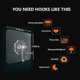 thumbnail image 2 of Adhesive Hooks Kitchen Wall Hooks- 24 Packs Heavy Duty 13.2lbNail Free Sticky Hangers with Stainless Hooks Reusable Utility Towel Bath Ceiling Hooks, 2 of 4