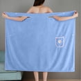 thumbnail image 4 of Toalla de baño envolvente para mujer, envoltura de ducha de microfibra absorbente con bolsillo, cierre ajustable de botón, tela suave y amigable con la piel, múltiples colores, 4 of 6