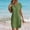 Green, variant on ClodeEU Women's V Neck Short Sleeve Button Down Shirt Dress, Solid Color Casual Dress Beige,Women's Plus L