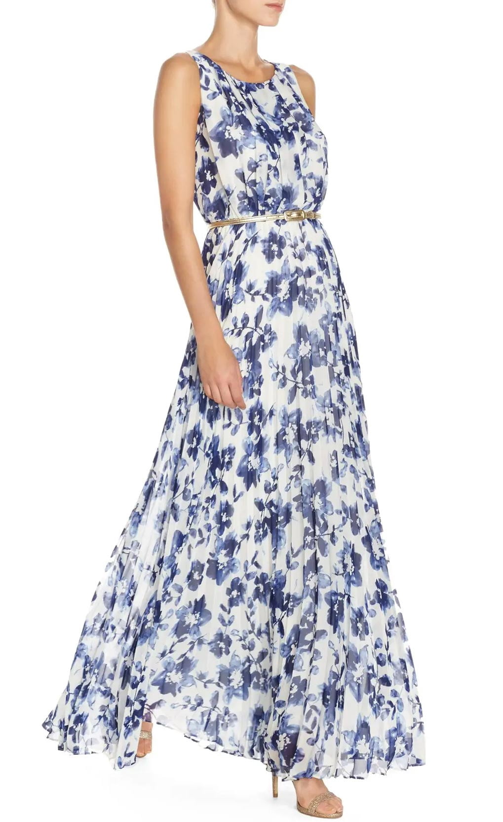 Eliza J Womens Pleated Floral Chiffon 