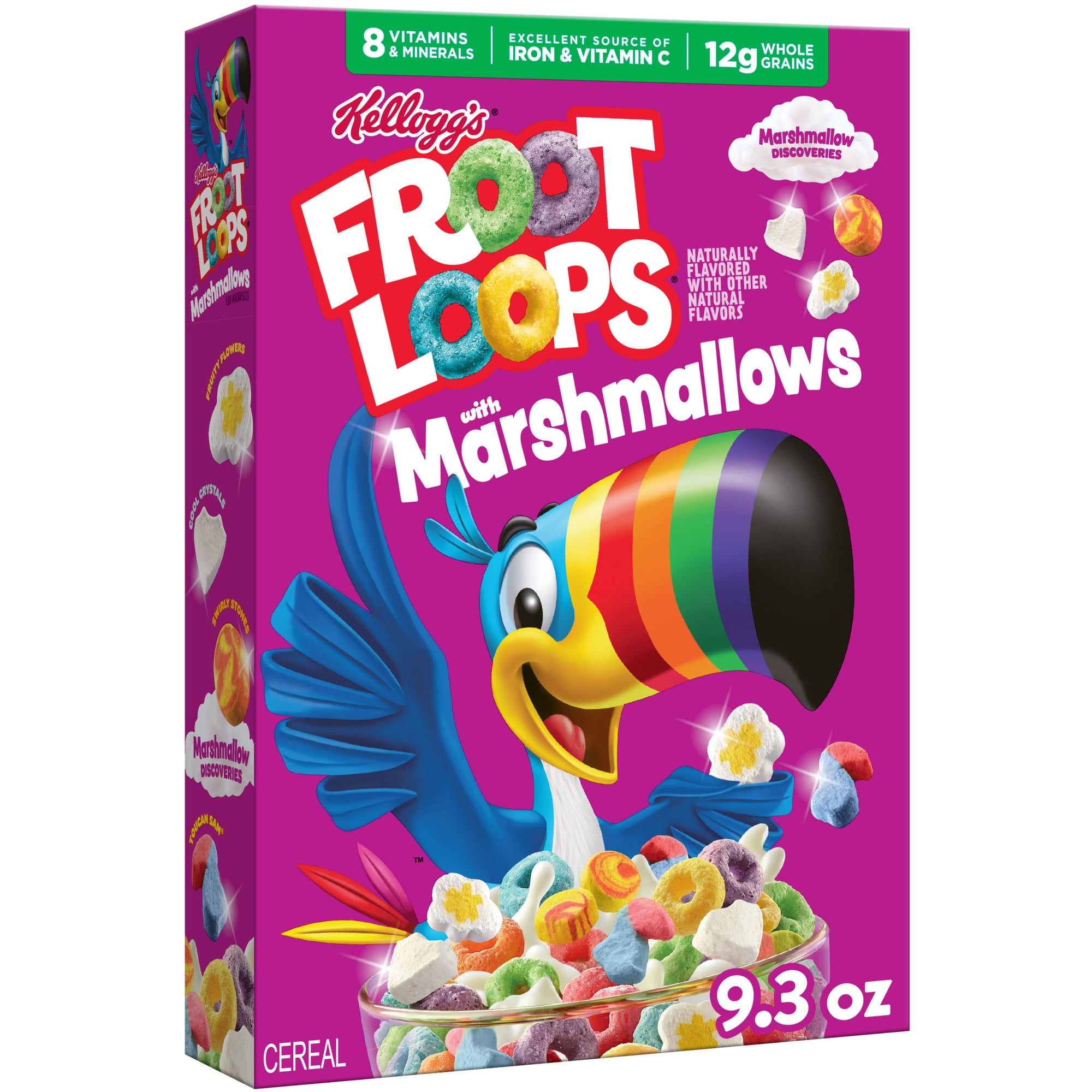 Kellogg's Froot Loops Original with Marshmallows Breakfast Cereal, 12g Whole Grains, 9.3 oz