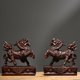thumbnail image 2 of Ebony wood carved Qilin ornament, solid wood male and female fire Qilin, home decoration for wealth and good feng shui in the living room., 2 of 4
