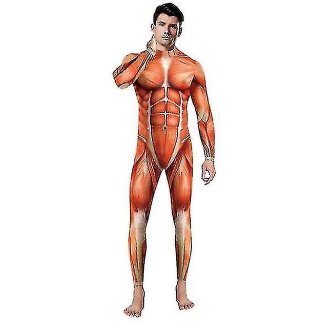 Disfraz de Halloween con estampado de músculos para hombre