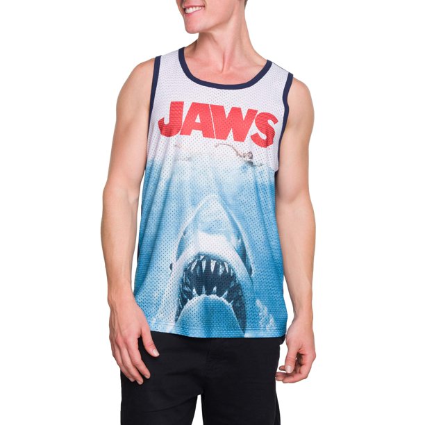 Big Men's Universal Jaws Graphic Ringer Tank Top, 2XL