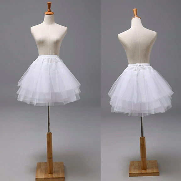 SUSUchens Bridal Wedding Dress Tulle Bottom Fluffy Lining Tutu Skirt Petticoats Underskirt White 45cm