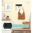 thumbnail image 4 of Key Holder Wall Mount, Small Metal Self Adhesive Key Rack with 3 Hooks, Black, 4 of 7