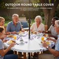 thumbnail image 3 of Round Outdoor Tablecloth with Umbrella Hole and Zipper, Purple Leaves Tablecloth with Elastic Waterproof, Summer Botanical Patio Table Covers for 45" - 54" Picnic Pool Tables, 3 of 9