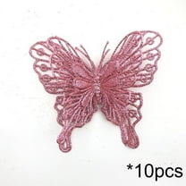 WEGFTDUOP 10 Pack Sparkling Butterflies Ornaments For Christmas Tree Garland Wedding Decorations Wreath Gift Box Holiday Party Decorations Holiday Products