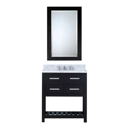 Water Creation Madalyn 30" Single Sink Wood Bathroom Vanity in Espresso & White