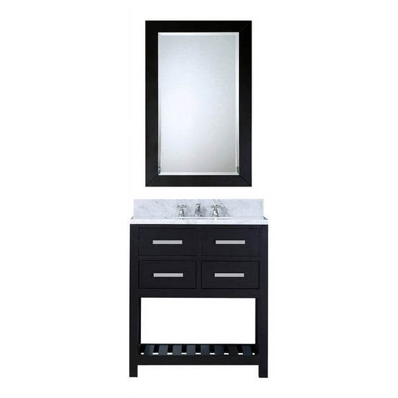 Water Creation Madalyn 30" Single Sink Wood Bathroom Vanity in Espresso & White