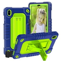 FIEWESEY for Walmart Onn 7 2024 Tablet Case for Onn 7 4th Gen Case Shockproof Hybrid for Kid Kids Friendly Shell Case Built in Shoulder Strap Stand for Walmart Onn 7 2024 Model 100135924 - NavyGreen