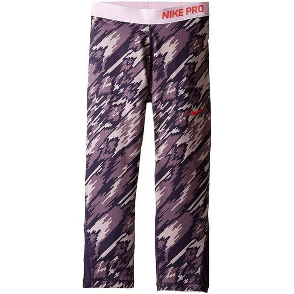Nike Girls Kids Printed Training Capri Leggings Purple/Ember Size X-Small