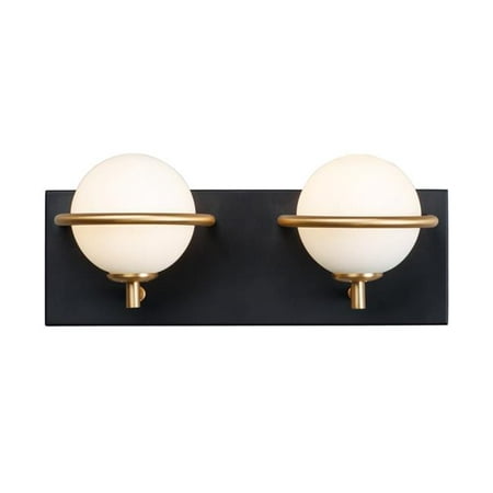 

13 in. Revolve Black & Gold LED Bath Vanity Wall Light