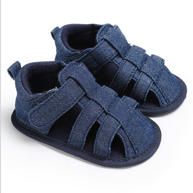 New Baby Infant Kids Soft Sole Canvas Crib Shoes Toddler Newborn Sandals Shoes 