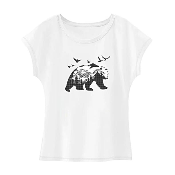 Camiseta de Cuello Redondo para Mujer, Camiseta Básica, Top de Manga Corta para Uso Diario en La Calle. L