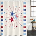 thumbnail image 2 of Independence Day Bathroom Shower Curtains with 12 Hooks Polyester Waterproof Shower Curtain for Stalls and Bathtubs 4th of July Red Blue Striped Stars Beige Decorative Bathroom Curtain 60x72 Inches, 2 of 9