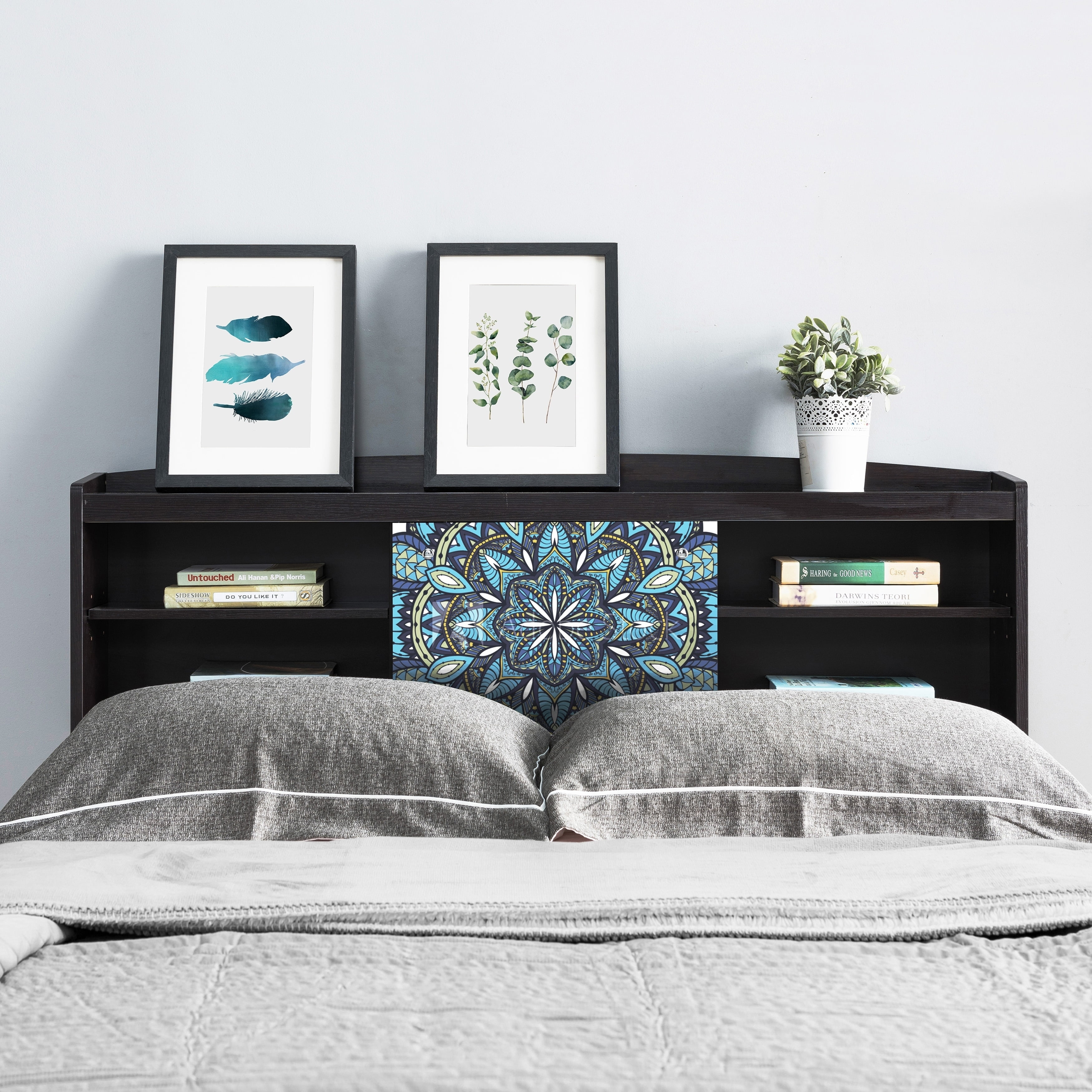 Modern Shelf Headboard for Small Space