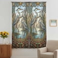 thumbnail image 3 of Vintage Cranes Sheer Curtains 108 Inches Extra Long, Country Retro Chic Glass Flower Textured Light Filering Curtains, Privacy Drapes Simi Floor to Veiling Curtain for Living Room Window Treatment, 3 of 9