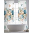 thumbnail image 5 of Beach Coastal Sheer Curtains 84 Inch Length 2 Panels Set Window Treatments, Nautical Shell Starfish Coral Summer Rod Pocket Semi Curtains for Living Room/Bedroom/Kitchen Décor, 104"W x 84"L, 5 of 7