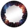 thumbnail image 2 of Designart "Galaxy Dreams in Orange and Blue II" Galaxies Round Wall Mirror - Modern Oval Printed Decorative Oversized Mirror - Multiple Color Options, 2 of 4