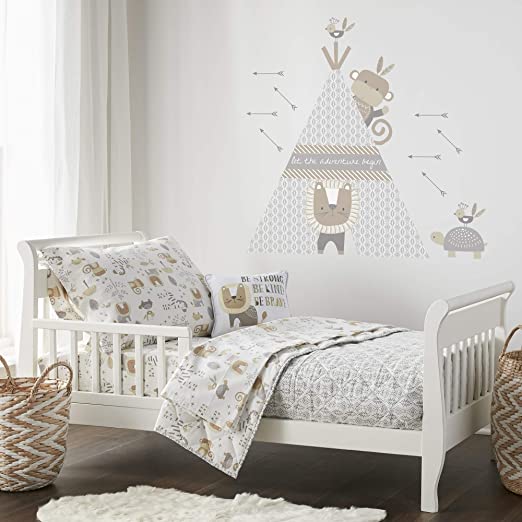 Levtex Baby Levtex Baby Kenya Toddler Bed Set Grey and Taupe