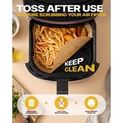 Katbite Disposable Air Fryer Liners, 8 In Square Non-Stick Unbleached Parchment Paper, 130 Count, Fits 5-8 Qt Basket, Easy Cleanup