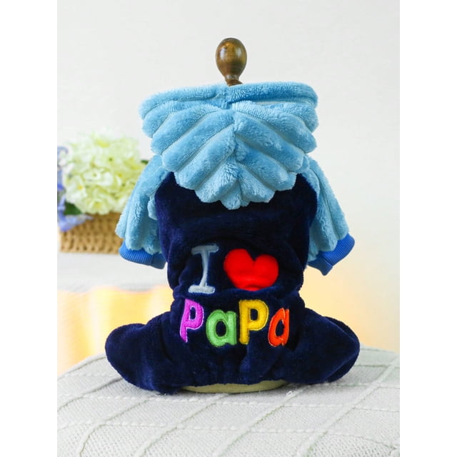 Valentine's Day 1pc Pet Clothes For Dogs And Cats Winter Warm Soft Comfortable Four-Legged Clothes - I Love Daddy