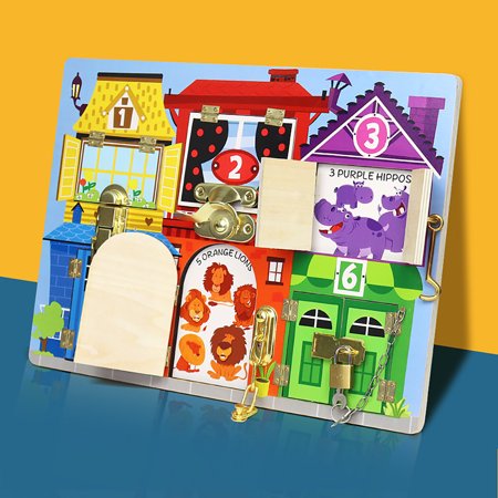 Fridja Hide and Seek Animal Wooden Activity Board with Animal Wooden Busy Board, Hide And Seek Puzzles Wooden Puzzles For Toddlers And Kids Ages 3+