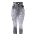 thumbnail image 6 of Jxximdong Leggings for Women Waist Elastic Capris Jeans Leggings High Leggings Women's Imitation Pants Gray XXL Yoga Pants, 6 of 7