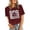 Wine, variant on Women's T Shirts Short Sleeve Tees Volleyball Graphic Printed Casual Shirts Crew Neck T-Shirt Tops