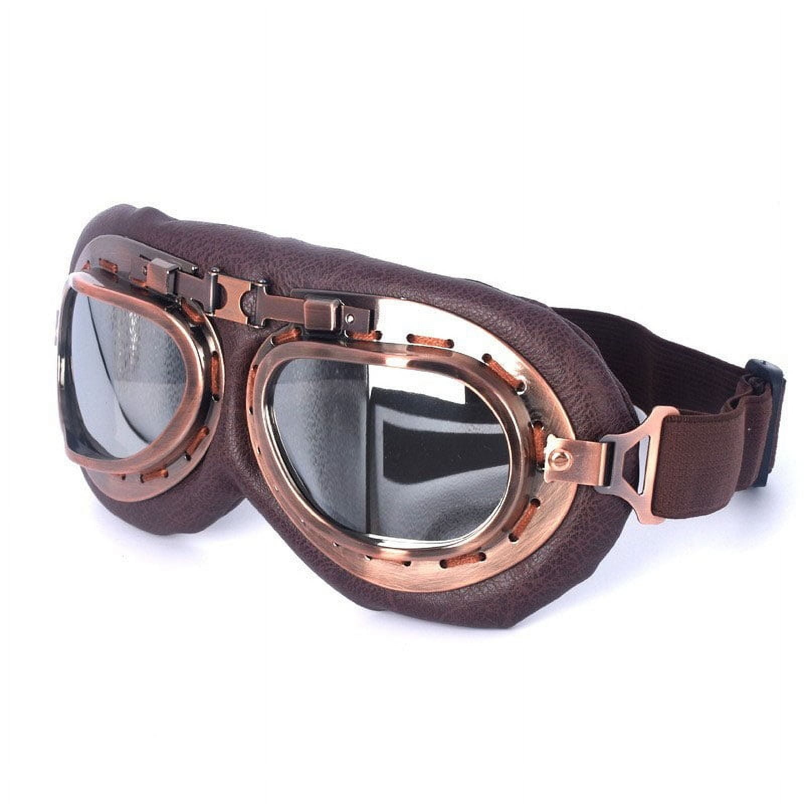 Retro Motorcycle Goggles Glasses Vintage Moto Classic Goggles For Harley Steampunk ATV Copper Helmet