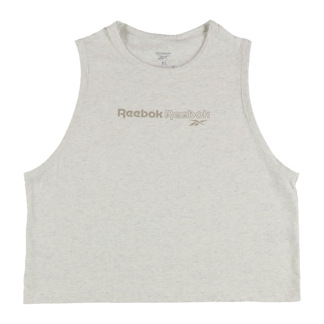 Reebok Womens Identity Rie Racerback Tank Top, Beige, Medium