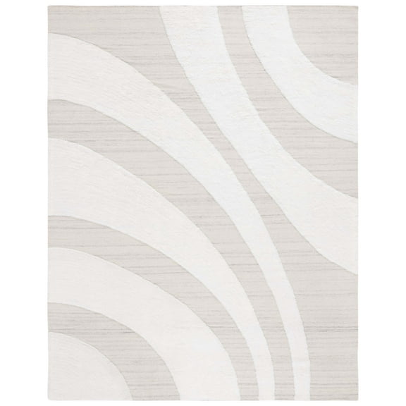 SAFAVIEH Manhattan Alvine Wavy Striped Area Rug, Ivory/Beige, 8' x 10'
