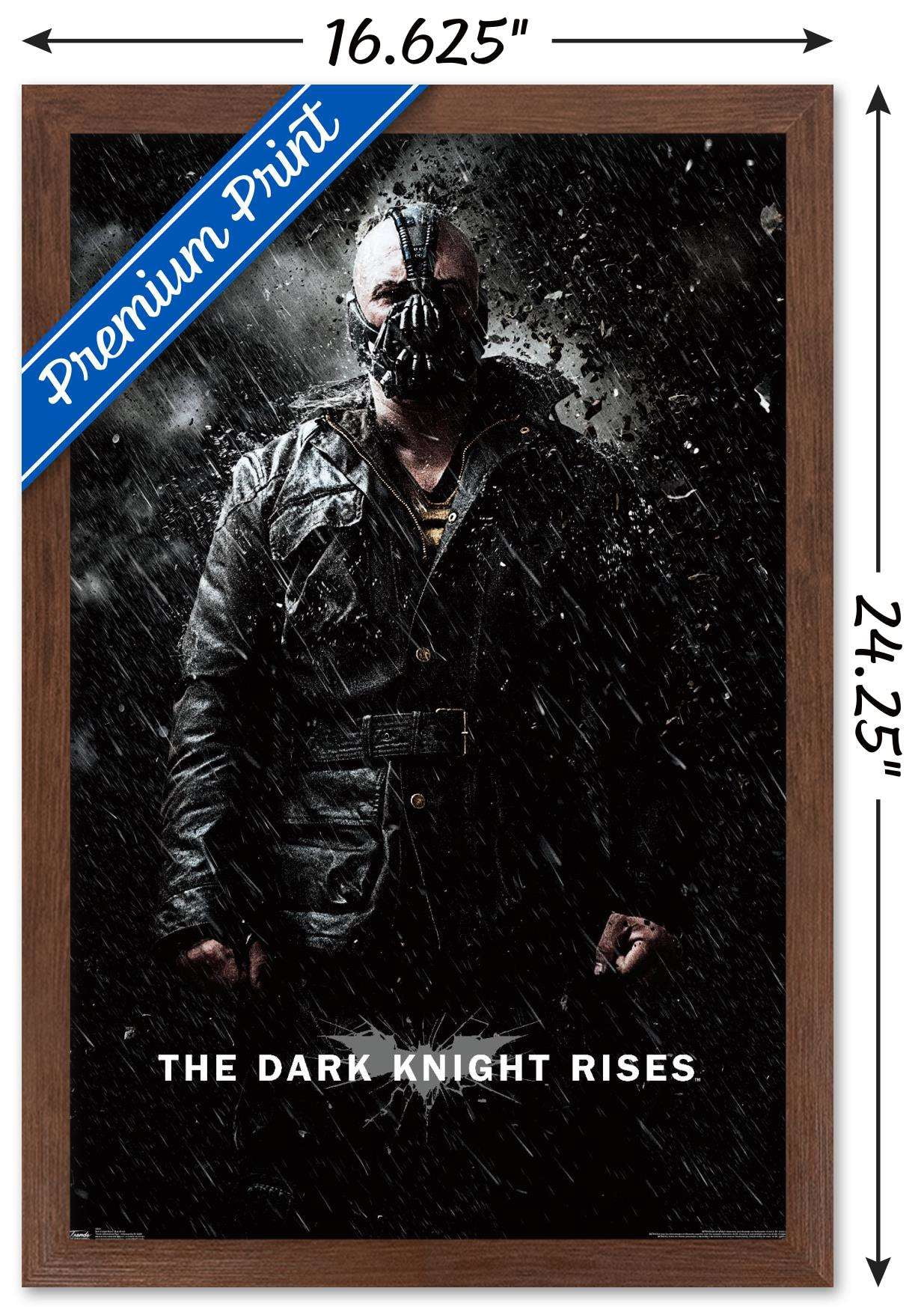 DC Comics Movie - The Dark Knight Rises - Bane Rain Wall Poster, 14.725" x 22.375", Framed