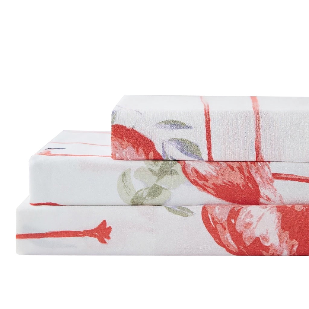 HARPER LANE Double Brushed Fancy Flamingo 4-piece Deep Pocket Sheet Set