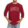 thumbnail image 1 of T-shirts pour Homme Manches 3/4 Col Rond Confortable Ajustement Gradué Rouge Brique Automne Taille G, 1 of 4