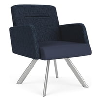 Willow Lounge Reception Swivel Guest Chair / Silver Steel / Blue / Dark Blue