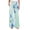 Breeze Blue Blossoms, variant on Women's Casual Pants & Capris, Soft Stretch Smocked with Pockets, Cotton-like Modal for Home/Yoga Exercises, Light Blue Hydrangea,S
