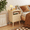 Oak+MDF #0, variant on Modern White Nightstand with Gold Handle, One Drawer and Open Shelf for Bedroom - 22.83 H MDF Nightstand for Small Space