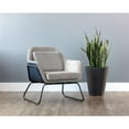 thumbnail image 2 of Sunpan Chaise Longue en Tissu Moderne 16" et Acier Watts en Noir/pierre, 2 of 8