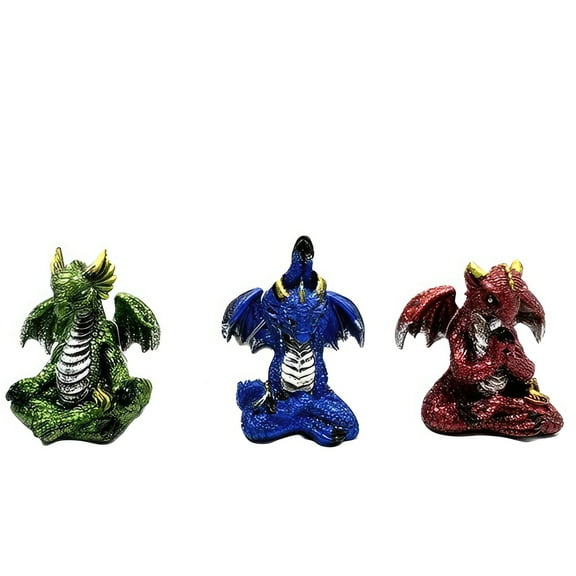 FC Design 3-PC Set 2.75"H Yoga Dragon Figurine Statue Sculpture Ornament Decoration Home/Room Decor and Unique Gift Ideas for Housewarming, Holidays and Birthdays