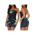 thumbnail image 3 of ZAXARRA Women's Floral Tube Mini Dress Strapless Backless Party Club Short Ruched Bodycon Dresses, 3 of 7