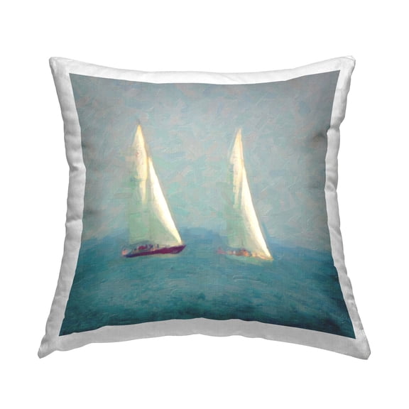Stupell Industries Stormy Sailboat Seascape Decorative Printed Throw Pillow Design by GraffiTee Studios