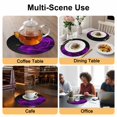 thumbnail image 2 of Purple Rose Round 13 Inch Placemats Set of 8, Abstract Spring Flowers Vintage Black HeatResistant Non Slip Place Mats for Dining Table, Wipeable Braided Kitchen Table Mats for Housewarming, 2 of 9