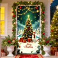 thumbnail image 2 of Qiulaii 3 Pcs Rideau de Porte Festif Père Noël, Décoration de Vacances en Polyester pour Porte d'Entrée, Mur et Fête, Décoration Intérieure Réutilisable 35*71 Po, 2 of 6